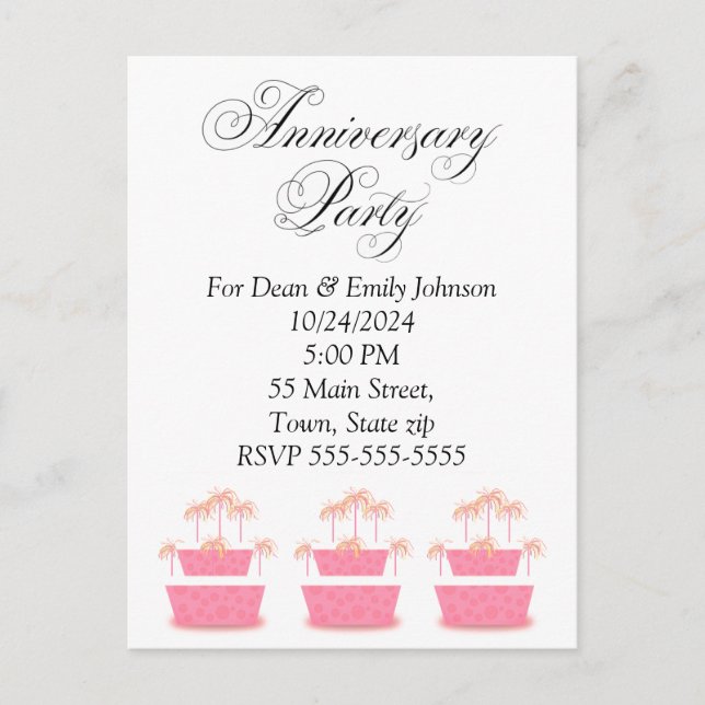 Åldersdagsbjudanden Inbjudan Vykort (Framsida)