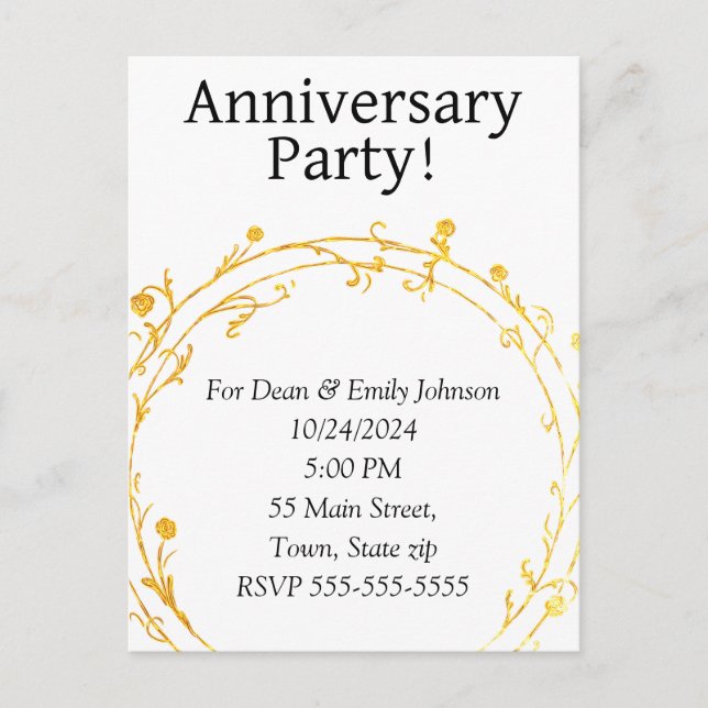 Åldersdagsbjudanden Inbjudan Vykort (Framsida)