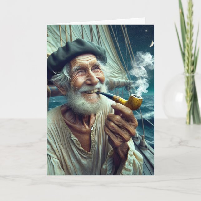 Åldersdagsmat Seman Rökning av en rörledning Kort (Framsida)