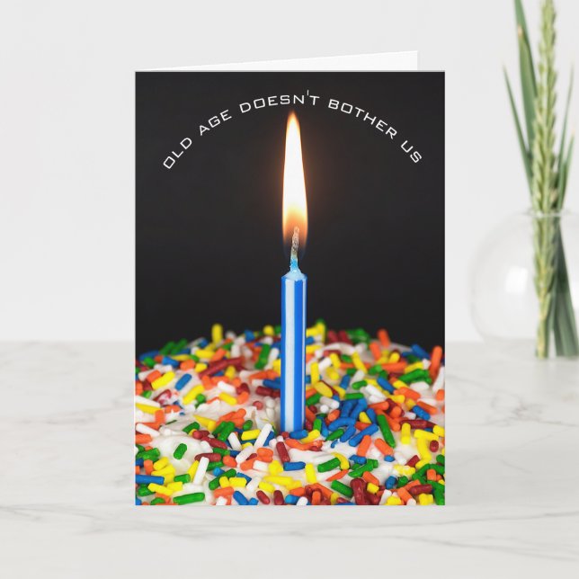 Åldersdagstårta med ljus kort (Framsida)