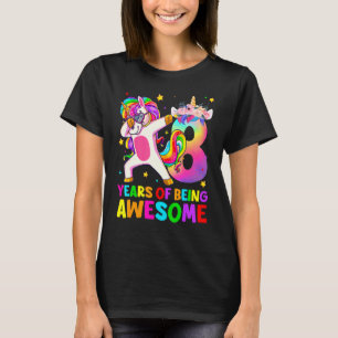 Åldersdöende Unicorn Dabbing 8th Birthday Girl Uni T Shirt