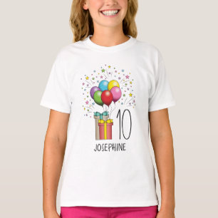 Åldersfärgade födelsedagsbubblor och Presenter T Shirt