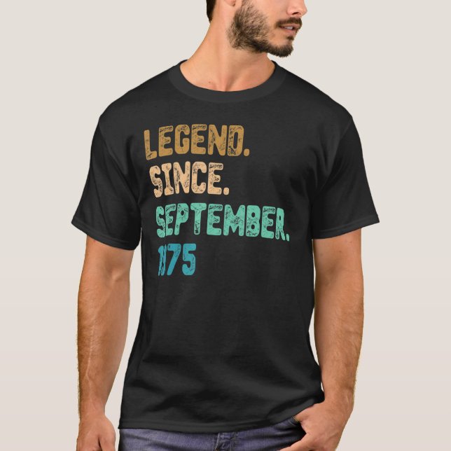 Åldersförklaring sedan september 1975psd Födelseda T Shirt (Framsida)
