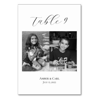 Åldersfotografier av Bröllop Bord-kort med Bordsnummer