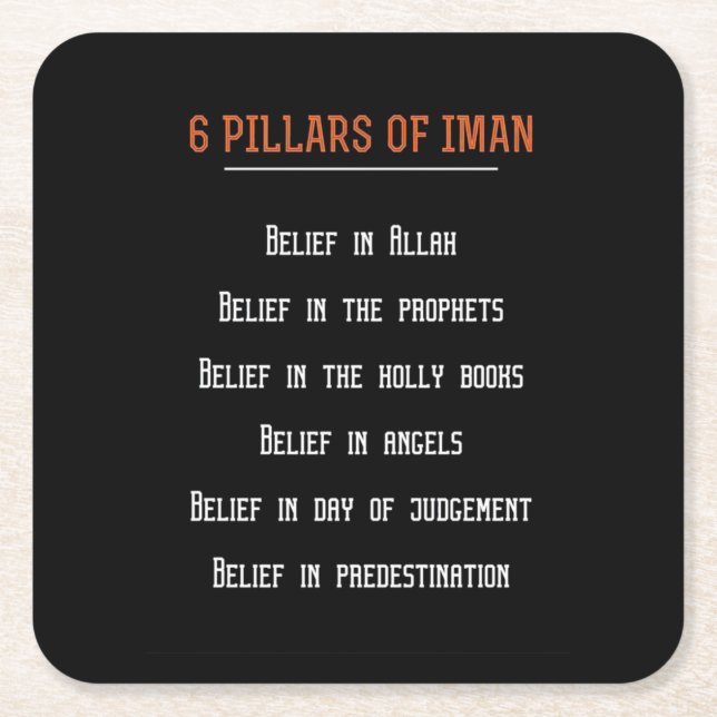 Åldersgåva 6 pilar från Iman Underlägg Papper Kvadrat (Framsidan)