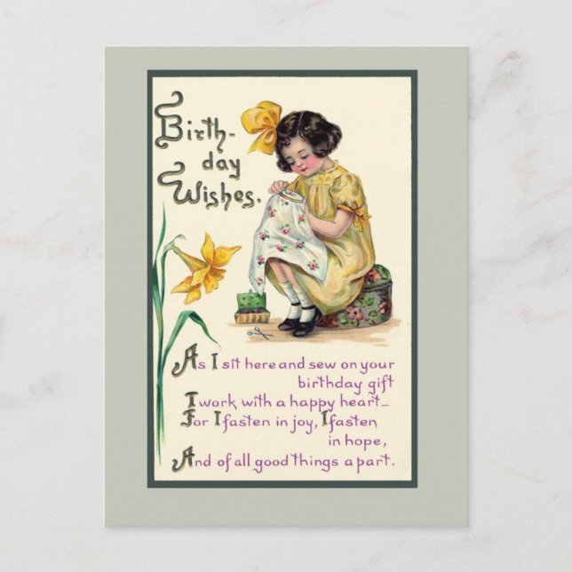 Åldersidigt födelsedag med Önskemål-vinragekort Vykort (Framsida)