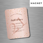 Åldersinbjudan till lyxmärket ro i guld på födelse magnet<br><div class="desc">För elegant 21:a (eller någon ålder) födelsedagsfest. En övertoningsbakgrund för ro guld. Dekorerad med stjärnor. Anpassa och lägg till namn,  uppgifter om party och ålder. Namn är skrivet med ett handskript i stil</div>