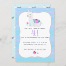 Åldersinbjudan till partiet Llama Barns födelsedag