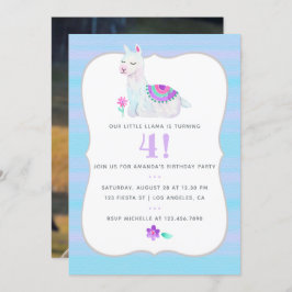 Åldersinbjudan till partiet Llama Barns födelsedag Inbjudningar