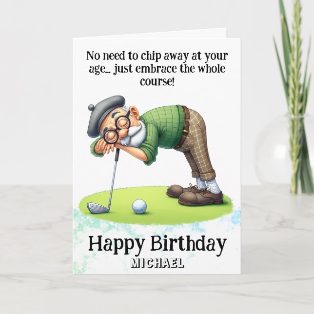 *~* Åldersledande AP94 Golfer Birthday Card Tack Kort (Framsida)