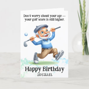 *~* Åldersledande man - AP94 Golf Birthday Card Tack Kort