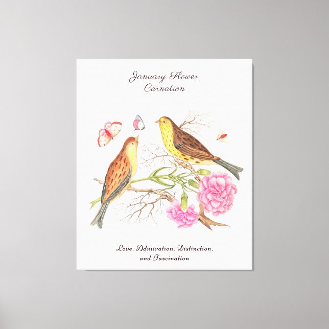 Åldersmånad Flower Birthday Gift Canvastryck (Framsida)