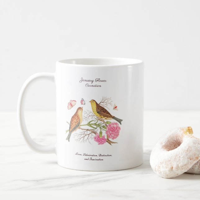 Åldersmånad Flower Birthday Gift Kaffemugg (Med munk)