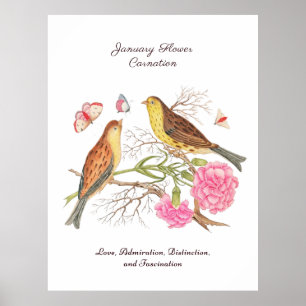 Åldersmånad Flower Birthday Gift Poster