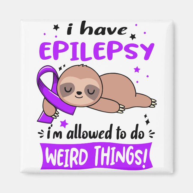 Åldersmånad för information om epilepsi Ribbon Gif Magnet (Framsidan)