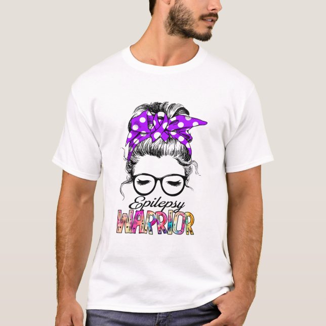 Åldersmånad för information om epilepsi Ribbon Gif T Shirt (Framsida)