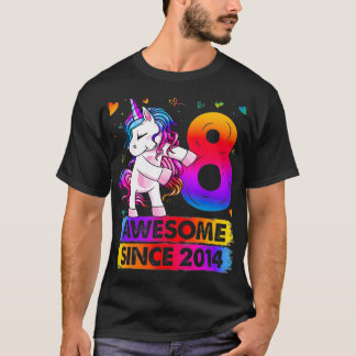 Åldersparv vid Unicorn Flossing 8:e födelsedagsfli T Shirt