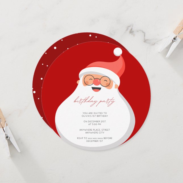 Åldersretur julfödelsedag inbjudningar (Fram/Back In Situ)