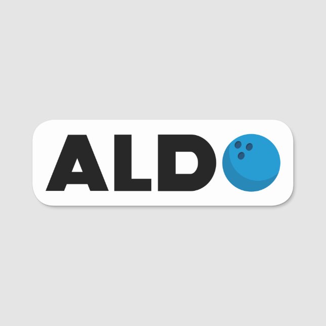 Aldo bowling namnbricka (Framsida)