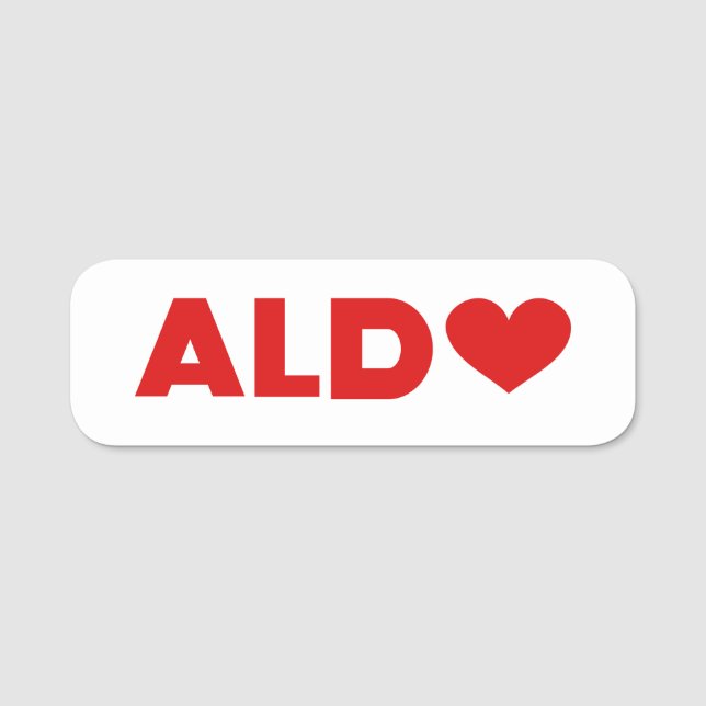 Aldo Kärlek Namnbricka (Framsida)