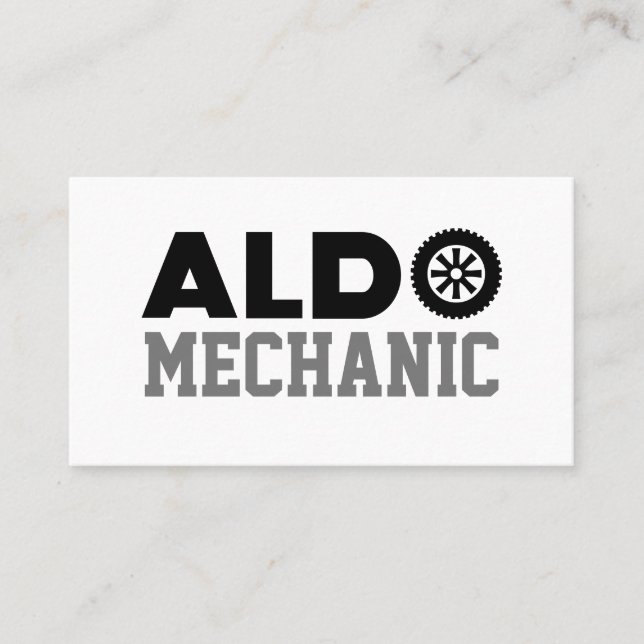 Aldo Mechanic-Affärskort Visitkort (Framsida)