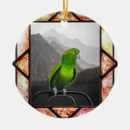 Aldo Min Amazonas Papegoja Julgransprydnad Keramik