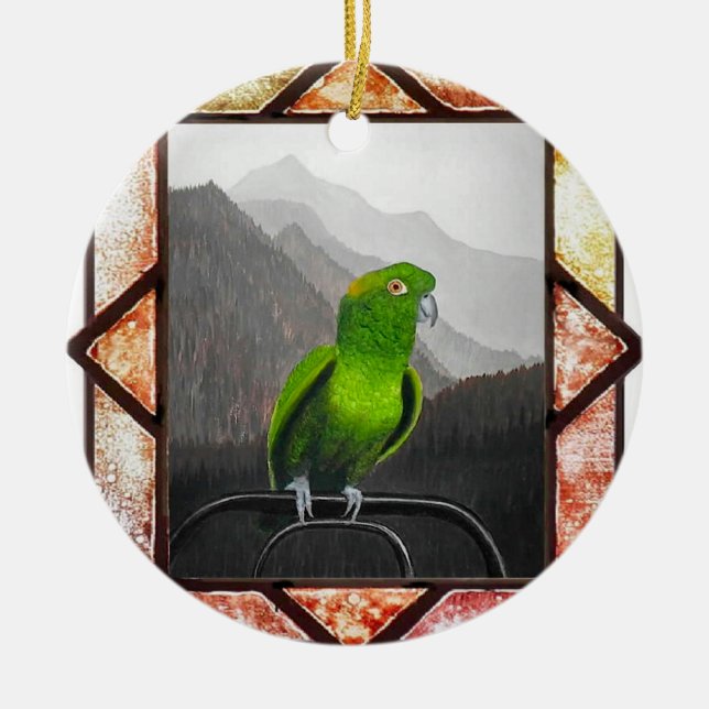 Aldo My Amazon Parrot Julgransprydnad Keramik (Framsidan)