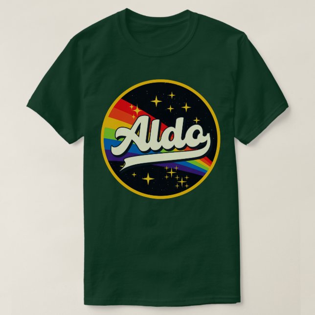 Aldo Rainbow i Space Vintage Stil T Shirt (Design framsida)