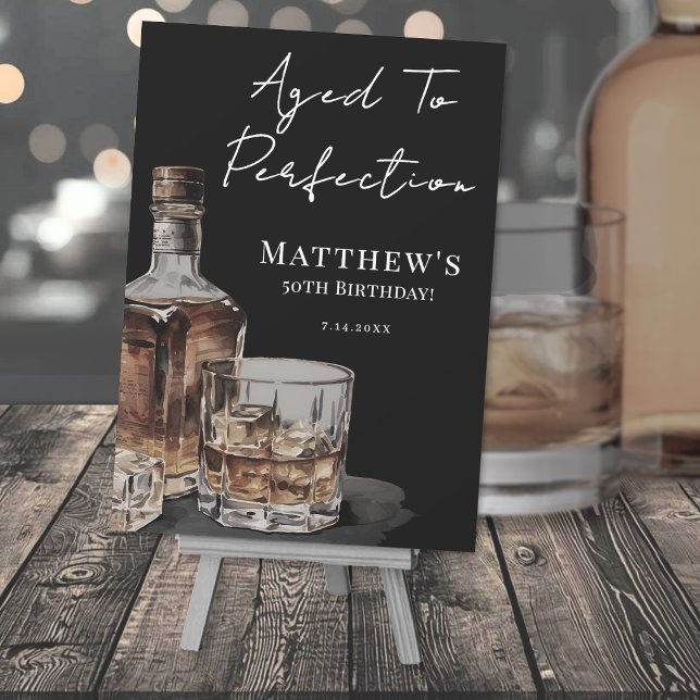 Åldrad till perfektion Födelsedagsfirande Skylt Inbjudningar (Aged To Perfection Birthday Party Sign Invitation)