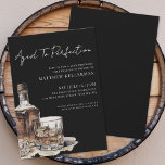 Åldrad till perfektion herrarnas födelsedagsfest inbjudningar<br><div class="desc">Elegant svart whisky-temat födelsedagsinbjudan. Denna sofistikerade design har en djärv svart bakgrund med off-white-teckensnitt för en slående, modern utseende. Frasen "Aged to Perfection" visas i elegant handskriven kalligrafi överst för en stilren introduktion. En stor svart-vit akvarellillustration av en whiskyflaska, glas och is placeras i det nedre vänstra hörnet och lägger...</div>