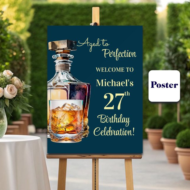Åldrad till perfektion män 27:e whisky födelsedag poster (Skapare uppladdad)