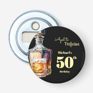 Åldrad till perfektion Mäns 50-års whisky-födelsed Flasköppnare