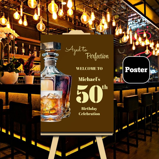 Åldrad till perfektion Mäns 50-års whisky-födelsed Poster (Skapare uppladdad)