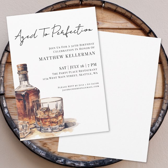 Åldrad till perfektion - Mäns 50-årsfest Inbjudningar (Aged To Perfection Men's 50th Birthday Party Invitation )