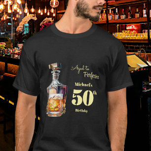 Åldrad till perfektion Mäns 50:e whisky-födelsedag T Shirt