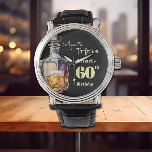 Åldrad till perfektion Mäns 60-års whisky-födelsed Armbandsur