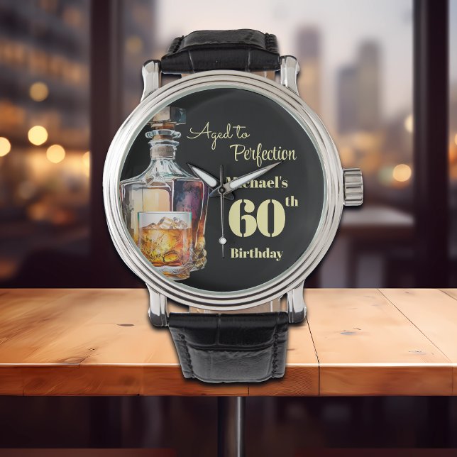 Åldrad till perfektion Mäns 60-års whisky-födelsed Armbandsur (Skapare uppladdad)