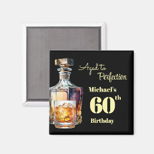Åldrad till perfektion Mäns 60-års whisky-födelsed Magnet
