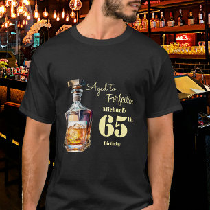 Aldrad till Perfektion Mäns 65:e Whisky Födelsedag T Shirt