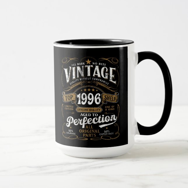 Åldrad till perfektion Vintage 1996 Födelsedag 30- Mugg (Höger)