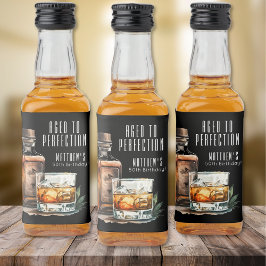 Åldrad till perfektion Whiskey Mäns födelsedag Spritflaskor Etikett