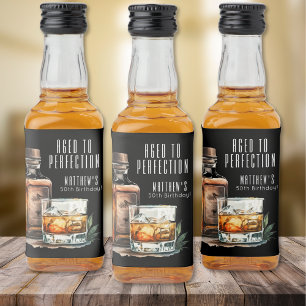 Åldrad till perfektion Whiskey Mäns födelsedag Spritflaskor Etikett