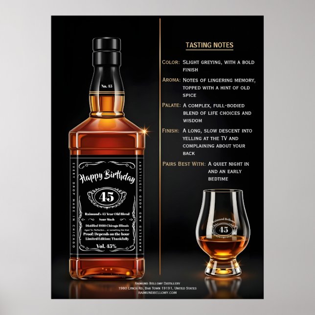 Åldrad till Perfektion Whiskeyflaska Anpassad Föde Poster (Framsidan)