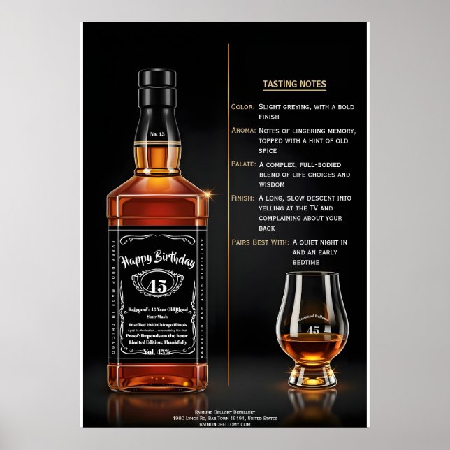 Åldrad till Perfektion Whiskeyflaska Anpassad Föde Poster (Framsidan)