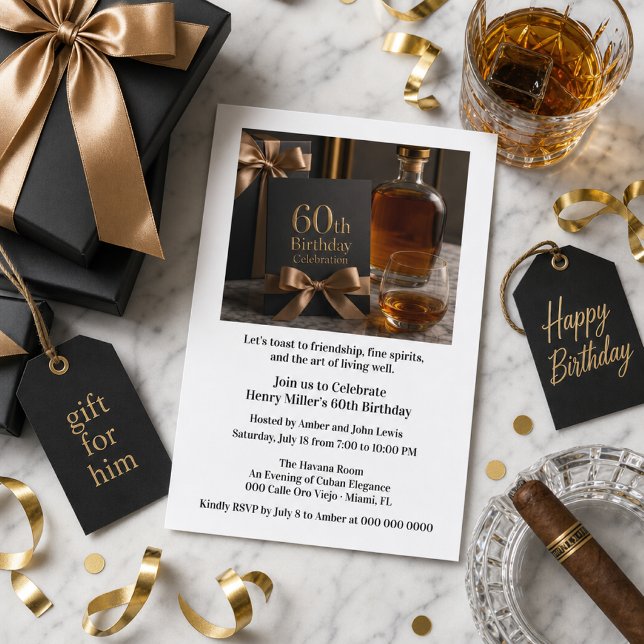 Åldrad till Perfektion | Whisky 60-årsdag Inbjudningar (Skapare uppladdad)