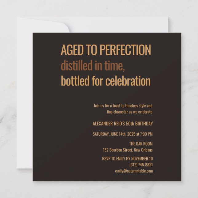 Åldrad till Perfektion | Whisky Födelsedag (Framsida)