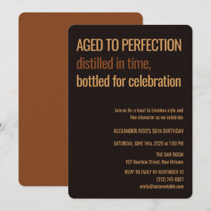 Åldrad till Perfektion Whisky Födelsedag Inbjudningar