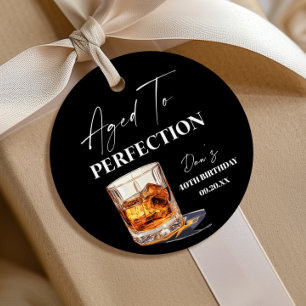 Åldrad till perfektion Whiskyglas födelsedagsfest Gåvor Etiketter