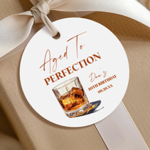 Åldrad till perfektion Whiskyglas födelsedagsfest Gåvor Etiketter
