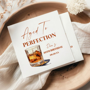 Åldrad till perfektion Whiskyglas födelsedagsfest Pappersservett